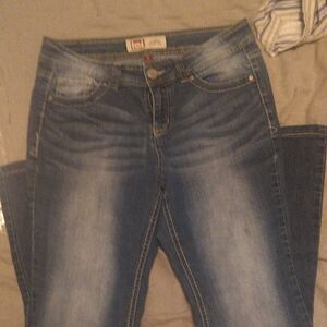 LEI Blue Straight Leg Jeans with Fading Effects